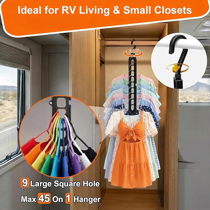 HEYHOUSE Closet Organizers and Storage,College Dorm Room Essentials,Pack of 10 Multifunctional Organizer Magic Space Saving Hangers with 9 Holes Storage Organization for Wardrobe Closet
