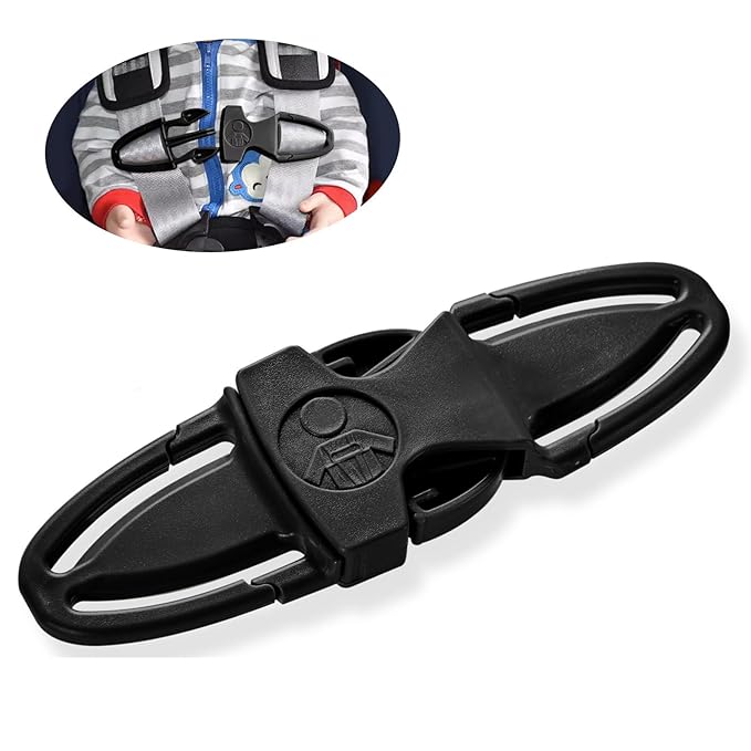 child Car Seat Chest Harness Clip Universal Replacement for Kids, Toddler, Stroller, baby essentials,1 piece, Black,Oval ( 6.89 X 3.98 X 0.87 inches)