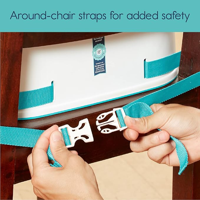 Hiccapop ErgoBoost Toddler Booster Seat for Dining Table, Non-Slip Stable Booster Chair for Toddlers Eating, High Chair Booster Seat for Dining Table, Teal
