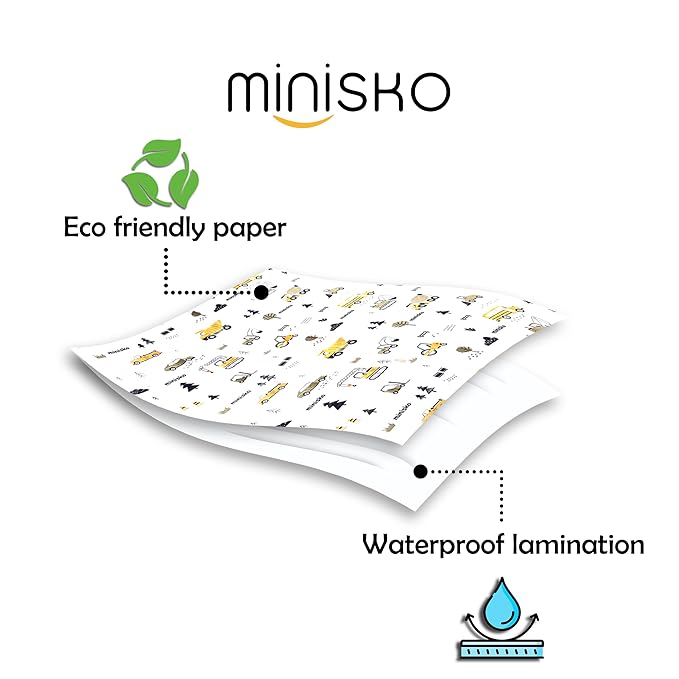 Vehicles | Disposable Splat Mats | Minisko | Under Highchair Splat Mat for Floor | Baby Led Weaning Supplies | Splash Mat