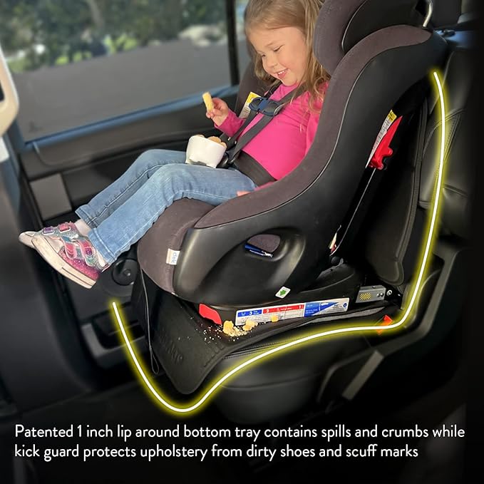 Prince Lionheart Car Seat Protector, The Only 2 Stage Seatsaver Designed with Thick Padding, Nonabsorbent, Waterproof, PVC Foam Material. Compatible With all Baby and Toddler Car Seats(Black)