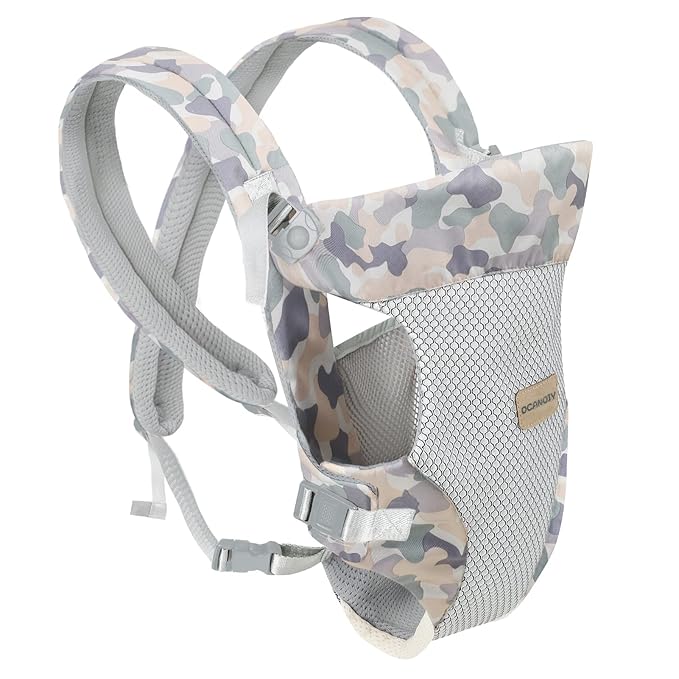 Ocanoiy Baby Wraps Carrier, Ergonomic Baby Carrier Newborn to Toddler, Cozy Baby Front and Back Carrier for 7-45lbs (Camouflage)