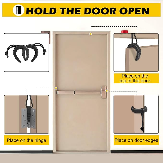 6 Pack First Responder Door Stops, Door Stopper for Law Enforcement, Police, Emergency Medical Services, Door Stoppers Wedge, Black&Orange