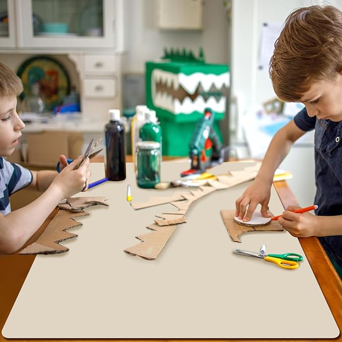 Extra Large Silicone Mat for Kitchen Counter 36" x 24" Silicone Table Mat for Resin Workbench Heat Resistant Mat Coffee Bar Mat,Beige
