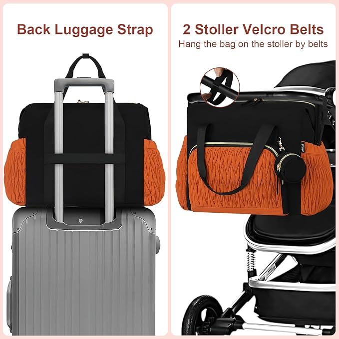 Yorige Diaper Tote Bag for Baby 6pcs, Large Mom Hospital Bags with Changing Pad Pacifier Case for Labor Delivery Boy Girl