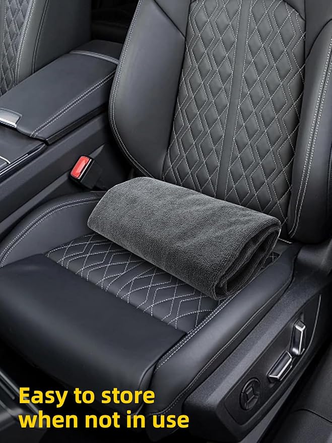 ZIMABLUE Terry Cloth seat Cover Universal Waterproof Car Sport Towel Seat Cushion Sweat-Absorbent Towel Cloth Suitable for All Seasons Waterproof Beach Seat Cover Washable-Grey