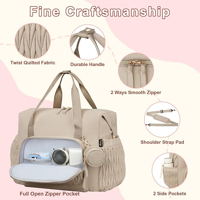 Yorige Diaper Tote Bag for Baby 6pcs, Large Mom Hospital Bags with Changing Pad Pacifier Case for Labor Delivery Boy Girl