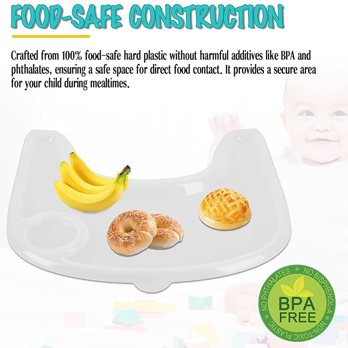 High Chair Tray Cover Compatible with Stokke Tripp Trapp Chair with Cup Holder - Smooth Surface and Strong Suction - Made with Food-Safe Plastic (BPA BPS BPF Lead Phthalate Free) - Clear