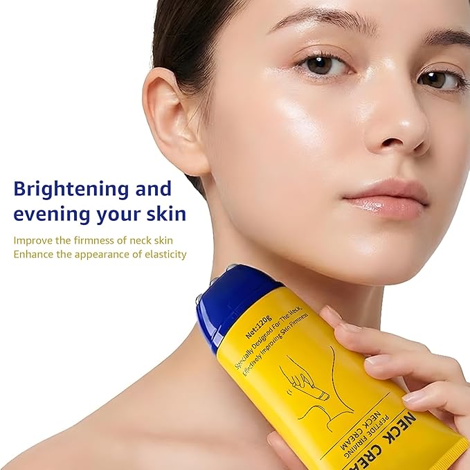 Neck Firming Cream with Massage Roller Hydrating & Tightening & Lifting Cream Silky Texture for Woman