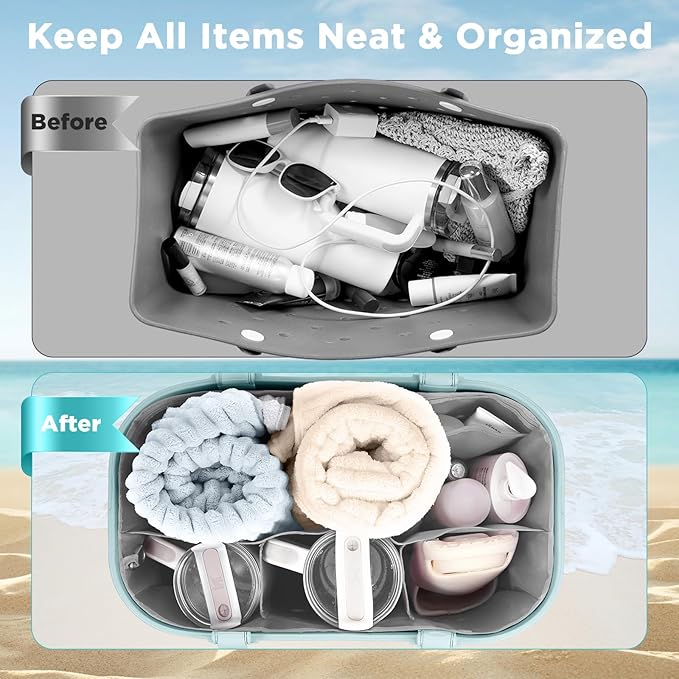 OUTXE Beach Bag Organizer Inserts Compatible with Large Simple Modern Bag Accessories, Lightweight Mesh Insert Divider Pouch for L Simple Modern Bag, Fits Travel, Pool, Boat, Sports