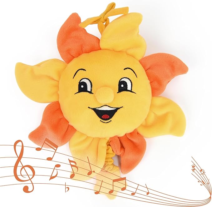 Boodeze Newborn Baby Musical Toy for Infant 0,3,6,12 Months, Soft Hanging Plush Stroller Toy for 6 to 12 Months Baby with You are My Sunshine Music, Brighten Boy and Girl's Bed,Carseat and Room
