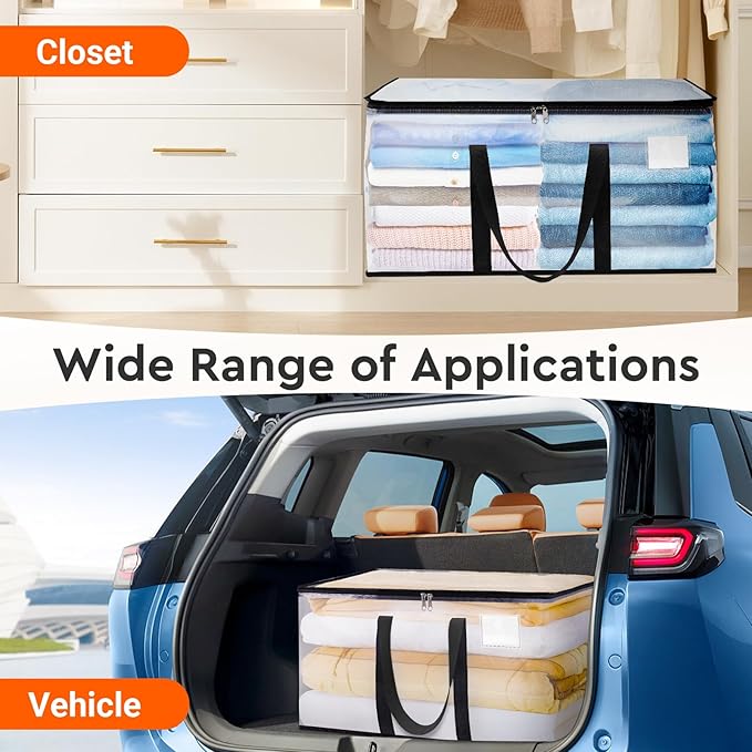 BlissTotes Moving Bags, 76L 2-Pack Storage Bags, Moving Box Heavy Duty Extra Large, Moving Totes with Zipper, Reinforced Handles Boxes for Packaging Moving, Decorative Wreath Storage
