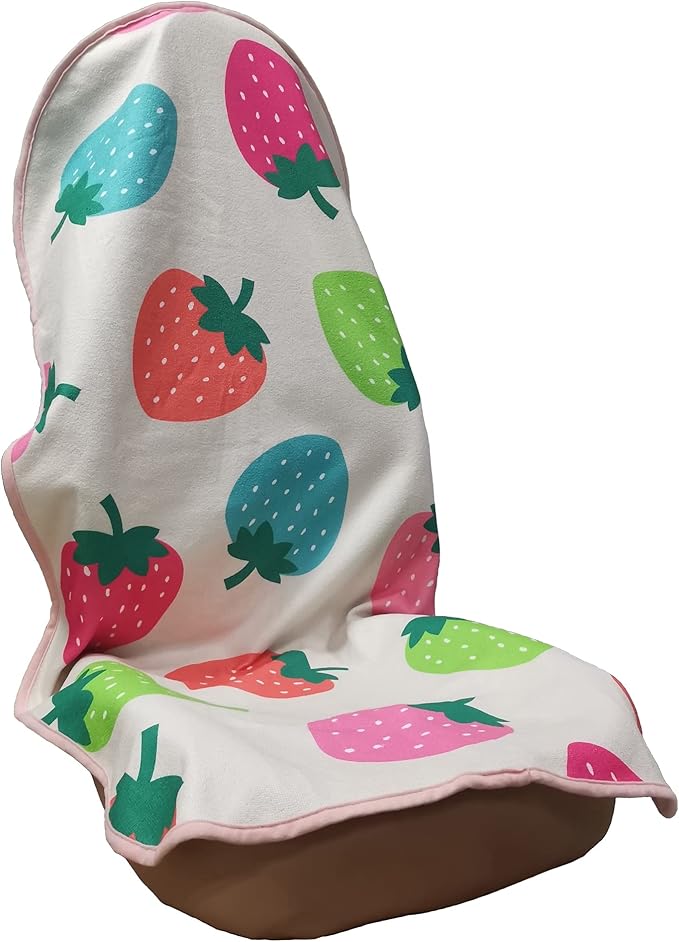 LoyaGour Car Seat Cover Protector Front Seats,for Gym Workout,Running,Swimming,Beach and Hiking,Waterproof Sweat Towel Bucket Seat Covers for Cars SUV Trucks (Strawberry, 1Pcs)