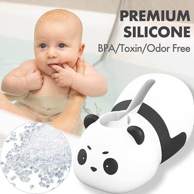 Baby Bathtub Faucet Cover, Bathtub Spout Cover Safety Guard for Kids, Shower Protector Toddler Bathroom Accessories Universal Fit, Cute and Soft Panda Faucet Covers for Bath Fun