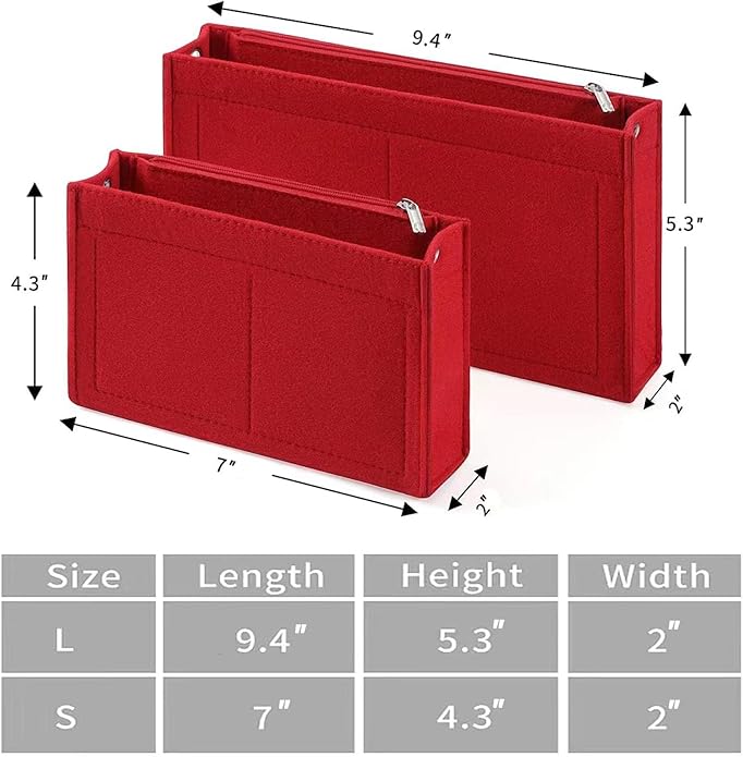 Joqixon Mini Felt Purse Organizer Insert Small Tote Bag organizer with Zipper