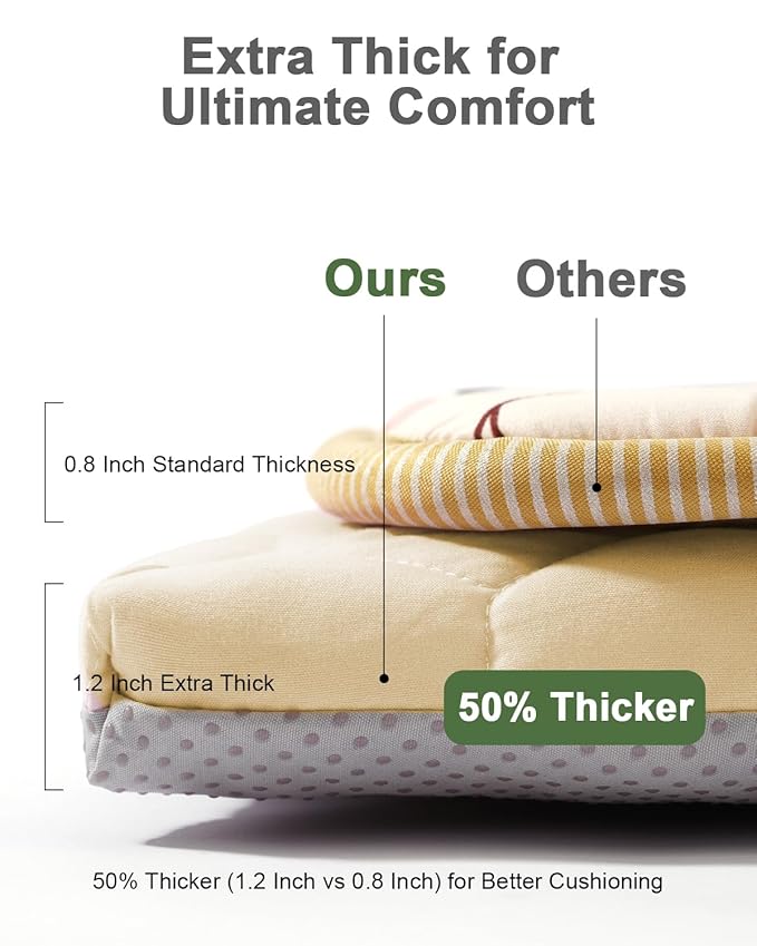 TINYHARBO Premium Foam Baby Play Mat 50" x 50" with Removable Cover, Extra Thick Padding Playpen Mat, Non-Slip Floor Mat, Stylish & Easy to Clean for Crawling Baby, Infants & Toddlers, Beige