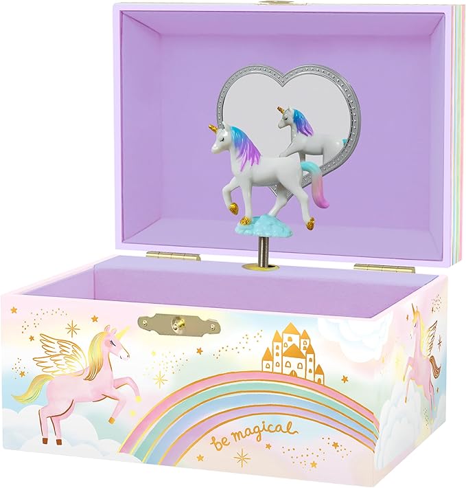 Giggle & Honey® Musical Unicorn Jewelry Box for Girls | Music Boxes for Little Girls | Toddler Jewelry Box for 4 Year Old Kids | Toys for Toddlers | Birthday Gifts for Kids 5, 6, 7, 8, 9 Years