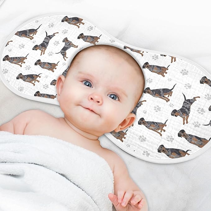 Qinllo 4 Pack Muslin Burp Cloths Great Dane Dogs White Cotton Baby Burp Cloths Ultra Absorbent and Soft Burping Cloth for Newborn Babies Boys Girls 22x11 Inch