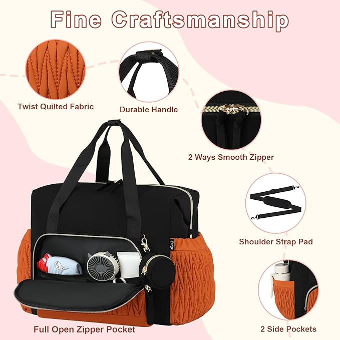 Yorige Diaper Tote Bag for Baby 6pcs, Large Mom Hospital Bags with Changing Pad Pacifier Case for Labor Delivery Boy Girl