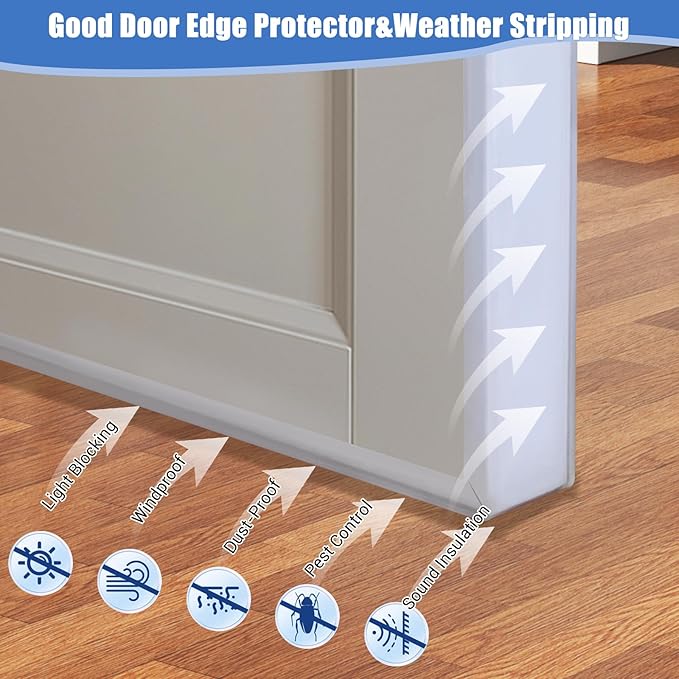 Rubber Edge Trim, Self-Adhesive U Channel Edge Trim, Edge Protector for Plywood and Wood, Peel and Stick U Shaped Edge Banding, Silicone Rubber Material, Clear Color, Fit 1-3/4"(44mm)