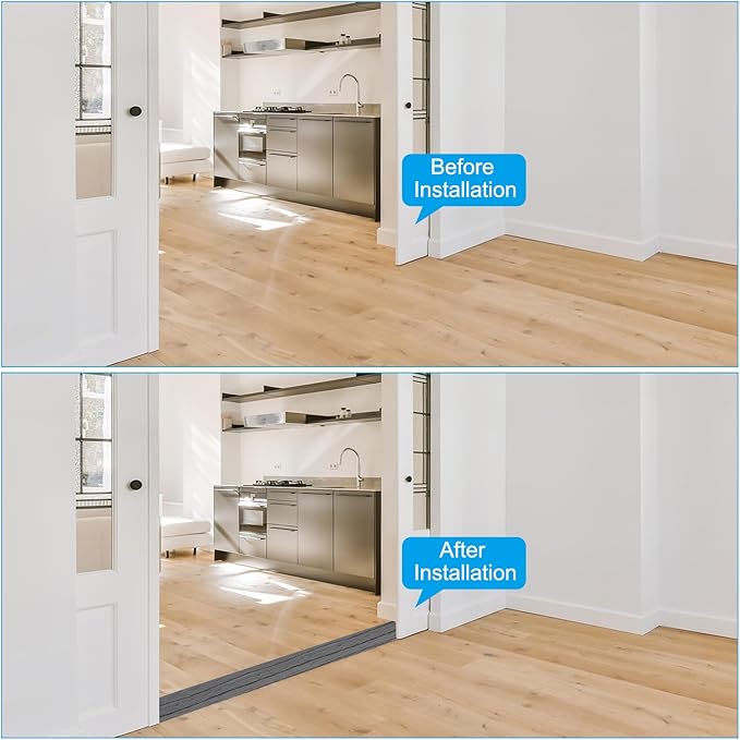 PATIKIL Self Adhesive Floor Transition Strip 2 in x 3 Ft, Vinyl Laminate Floor Flat Divider for Joining Floor Gaps Doorways Carpet Cover Floor Tiles Dark Gray Grain