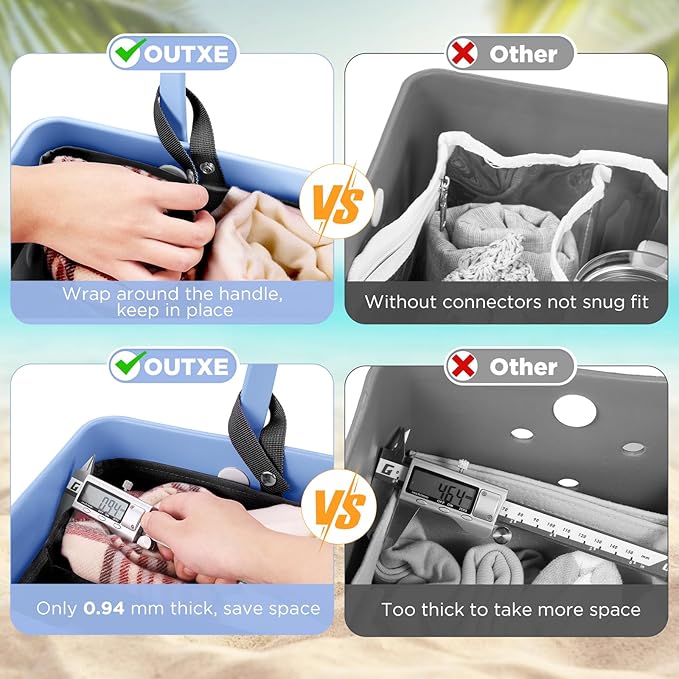 OUTXE Beach Bag Organizer Compatible with Baby Bogg Bag Accessories Inserts, Lightweight Mesh Insert Divider Pouch for Small Bogg Bags, Beach Tote Bags Insert for Organizing