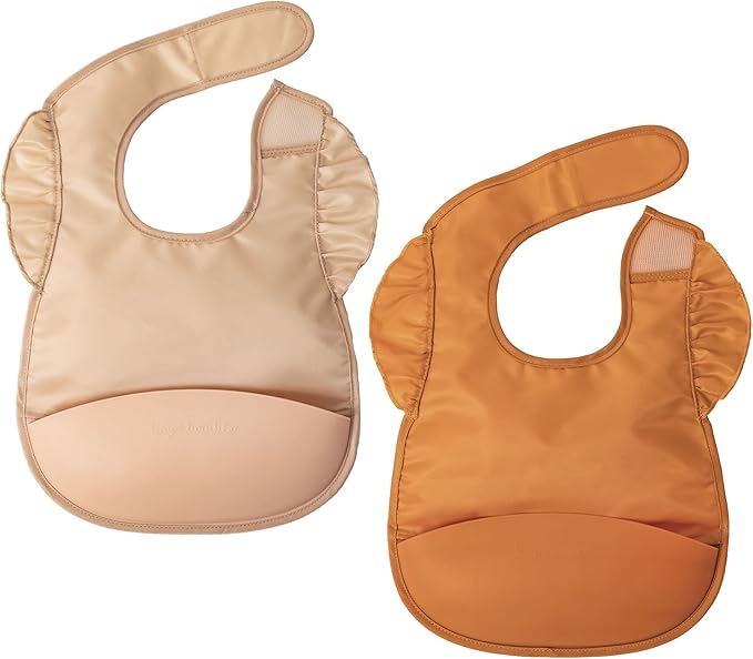 Tiny Twinkle Silicone Pocket Bibs - Waterproof, Food Catching, Mess-Proof Bibs for 6-24 Months Baby Boy and Girl, Toddlers