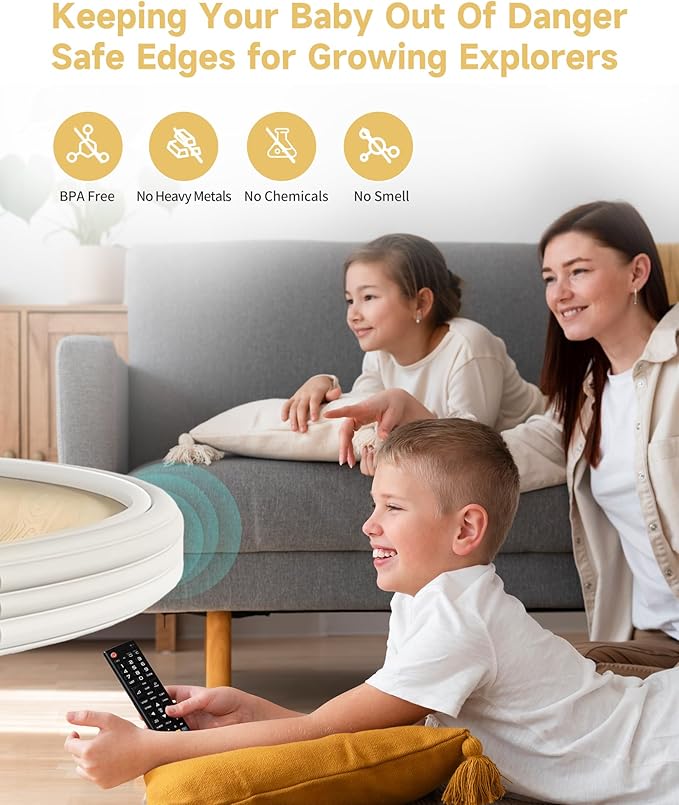 7.9''W Extra-Wide Edge Protector, 6.56FT 0.47''Th Baby Proofing Corner Guards, Safety Furniture Bumper, Pre-Taped, Thick Soft Rubber Foam Padding for Fireplace Table Stair Cabinet (White Gray)