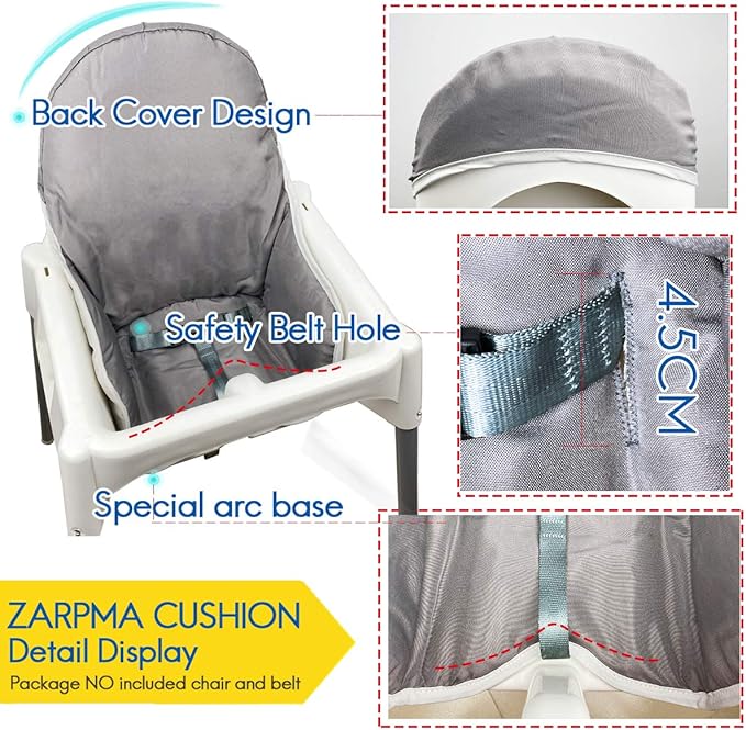 ZARPMA Seat Covers Cushion for IKEA Antilop Highchair, Washable Foldable Baby Highchair Cover IKEA Child Chair Cushion