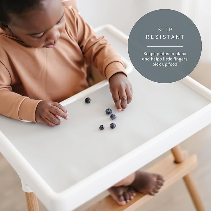 Yeah Baby Goods Placemats Compatible w/Antilop High Chair (Stone Grey) - Slip-Resistant & Food-Grade Silicone High Chair Mat - Easy Clean High Chair Accessory
