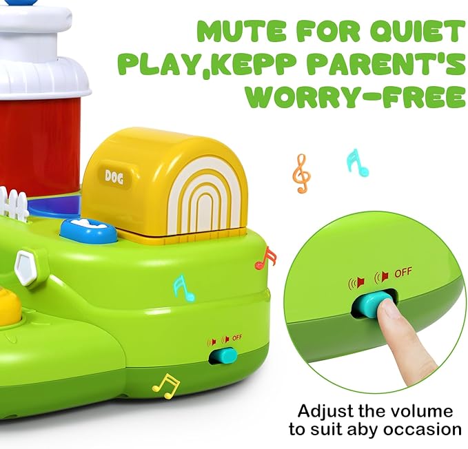 Vunrahsg Interactive Pop Farm Animal Up Toys with Music Sounds Montessori Cause and Effect for 1-3 Baby Boy Girl Early Educational Musical Baby Infant STEM Gift 12-18 Months Babies Birthday