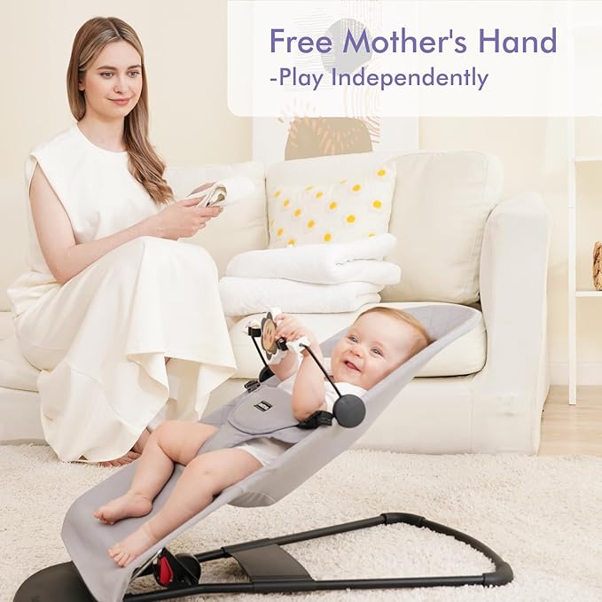 Baby Bjorn Bouncer Toy Bar, Toy for Baby Bouncer Soft & Bliss, Easy to Attach and Remove, Child-Friendly Materials, Exciting Design for Curious Babies, Black and White Flowers