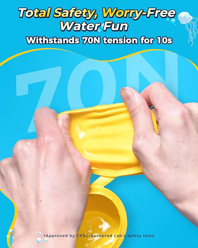 SOPPYCID Reusable Water Balloons Quick Fill Self Sealing, Refillable Water Bombs for Kids Adults, Latex-Free Silicone Splash Water Ball for Summer Fight