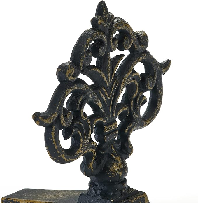Art Nouveau Door Stopper Wedge for Bottom of Door, Decorative Cast Iron Floor Door Stop, Antique Bronze