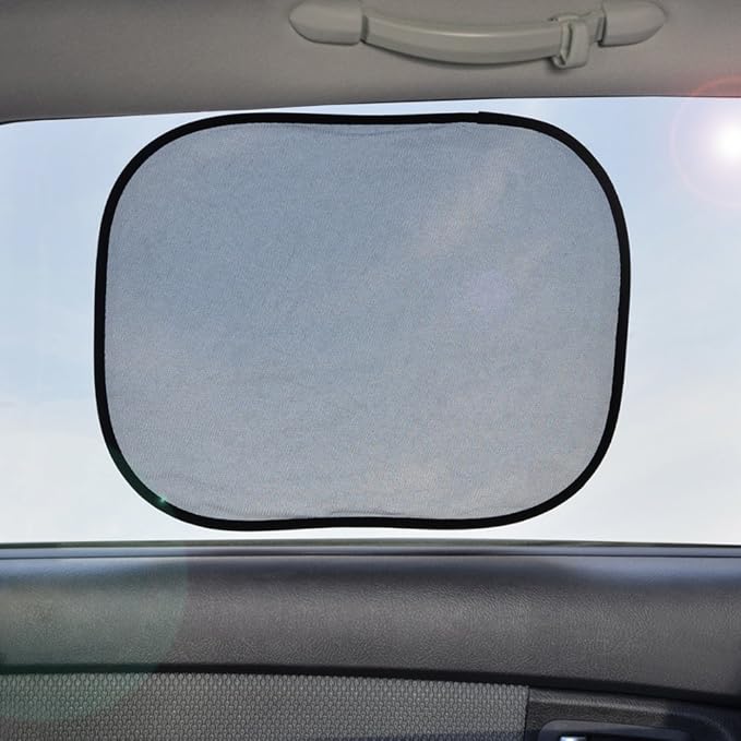 BDK Car Sunshades for Side & Rear Window - Sun Protection for You and Your Infant, Baby, Kids, Pets, Backseat - Blocks UV Rays - Static Cling Easy Popup Install (2 Pieces)