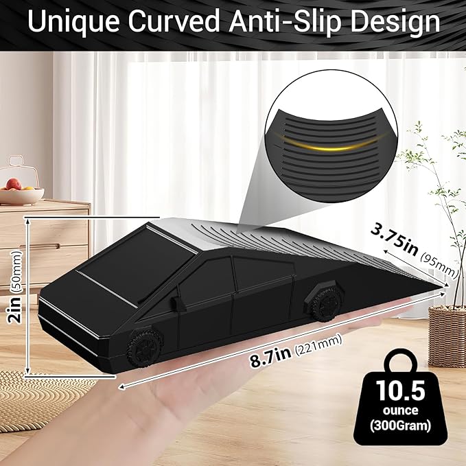 2Pc Funny Tesla Cybertruck Door Stoppers for Bottom of Door, Anti-Slip Rubber Heavy Duty Door Stop Wedge, Large Doorstop 2 inches High Gate Holder Suits Any Floor＆ As a Gifts