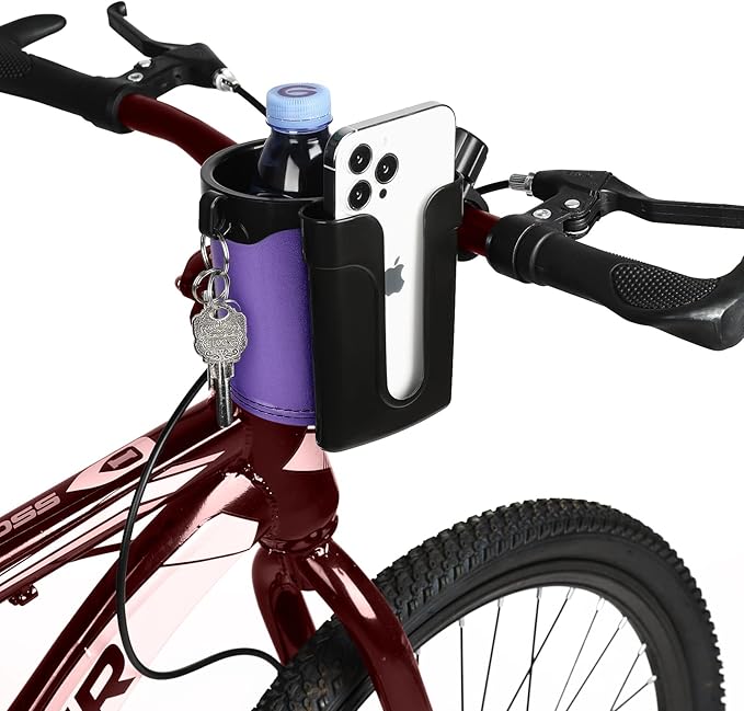Accmor Stroller Cup Holder with Phone Keys Holder, 3-in-1 Universal Cup Holder, Drinks Bottle Holder for Stroller, Bike, Wheelchair, Walker, Scooter