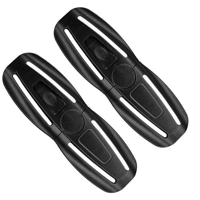 2 Pack Universal Child Seat Chest Clip,Baby Seat Chest Harness Buckle Lock Stroller Chest Replacement for Baby and Kids Trend (Black)