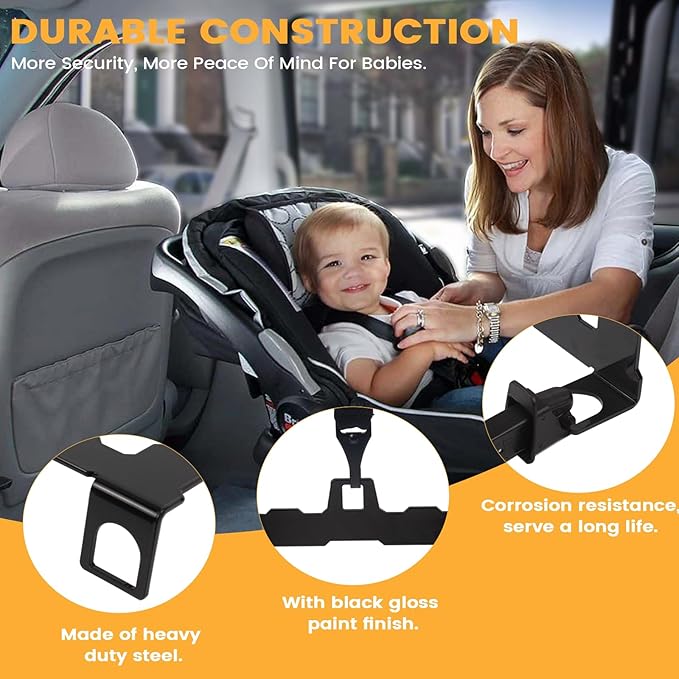 Car Seat Latch Anchor Kit - Converts Older Cars to ISOFIX Compatibility Interface, Child Safety Car Seat Adapter Tether Bracket Mount for Vehicles Heavy-Duty Steel Easy Install (Check Size Before Buy)