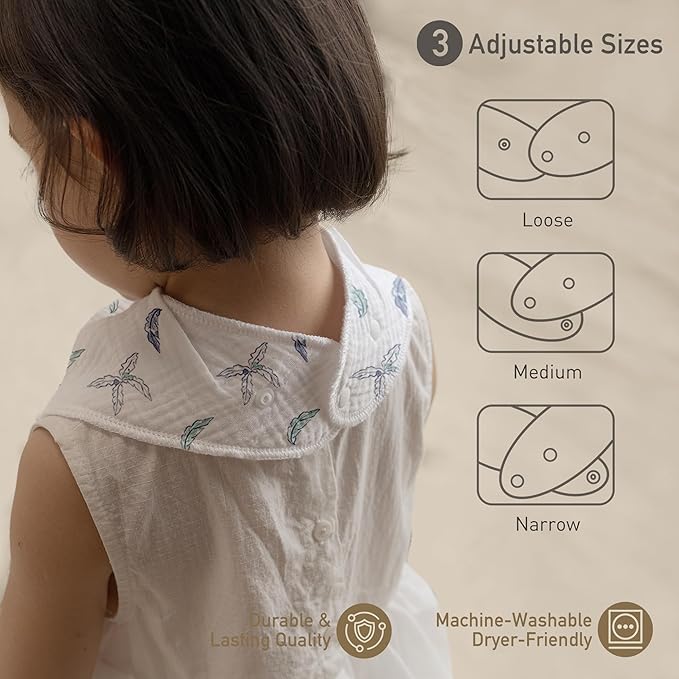 CIVARUA KIDS Muslin Baby Bibs 8 Pack, Baby Bandana Drool Bib for Drooling and Teething, Cotton Soft Absorbent for Girls Boys