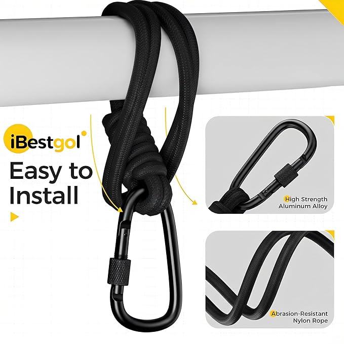 Baby Stroller Hooks, Universal Clips for Diaper and Mommy Bags, Heavy-Duty Hangers with Straps, Practical Stroller Accessory for Moms, Black-2pc