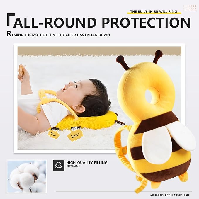 WKC Baby Head Protector Backpack with Knee Pads & Non-Slip Socks, Toddler Safety for Crawling & Walking (Style 8)