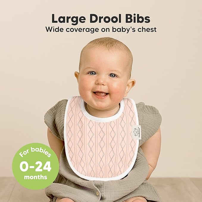 8-Pack Organic Baby Bibs for Boys, Girls - Soft Cotton Drooling and Teething Bibs for Baby Girl & Boy, Extra Absorbent, Easy to Clean & Put On for Toddler, Newborn, Infant 0-24 Months (Prism)
