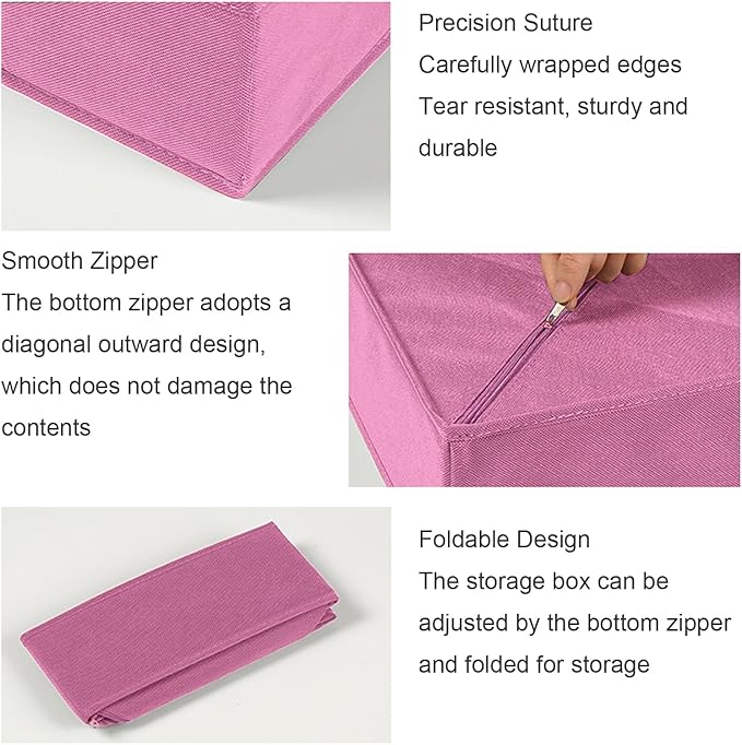 COSDACE Drawer Organizer,12Pcs Dresser Drawer Organizers Foldable Closet Organization and Storage Dividers for Underwear, Sock, Baby Closet Organizer(Pink)