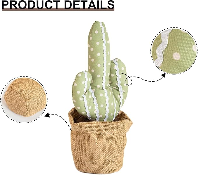 Marwood Cute Door Stopper Decorative Door Stops for Home and Office, Green Cactus Weighted Interior Doorstop Fabric Stuffed Animal Door Stopper Floor Decorative