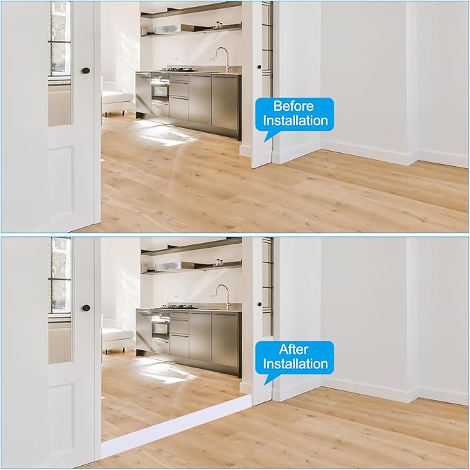 PATIKIL Self Adhesive Floor Transition Strip 2 in x 3 Ft, Vinyl Laminate Floor Flat Divider for Joining Floor Gaps Doorways Carpet Cover Floor Tiles White