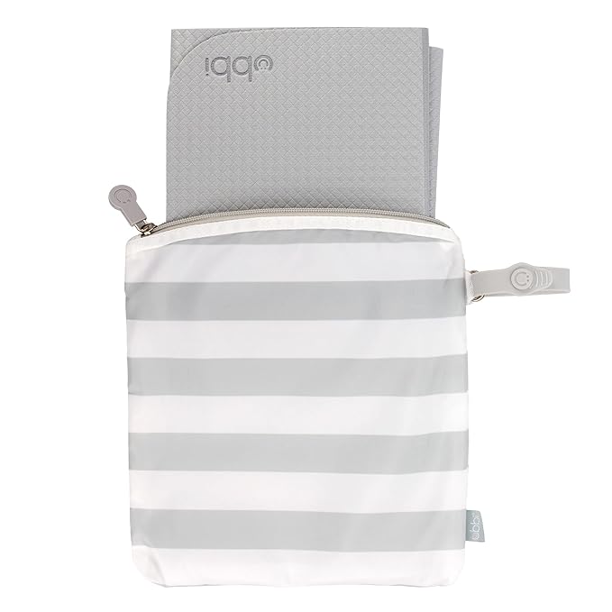 Ubbi On-the-Go Changing Mat with Carrying Bag, Soft and Comfortable Diaper Bag Accessory Must Have for Newborns, Easy to Clean, Portable Changing Pad, Gray