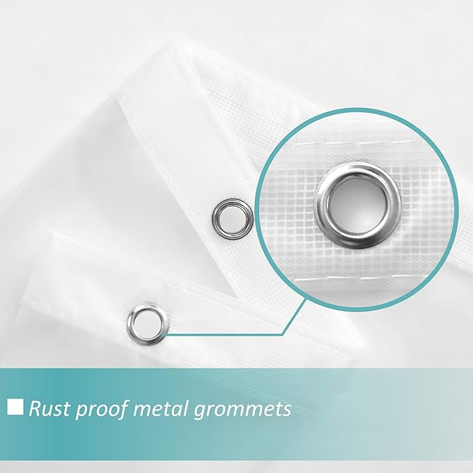 Mrs Awesome 72x96 X-Long Frosted Shower Curtain Liner with Magnets, Extra Long PEVA Plastic Shower Curtain for Bathroom, 72 x 96, Frost