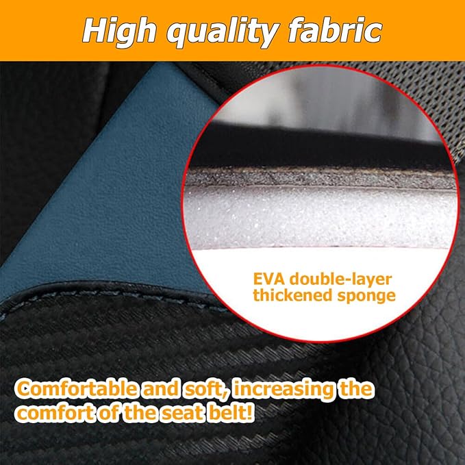 2PCS Car Seat Belt Cover, Carbon Fiber Seatbelt Shoulder Protection, Soft Car Seat Belt Strap Cushion Protect Your Neck and Shoulder, Car Accessories Seat Belt Pad for Car Truck (Dark Green)