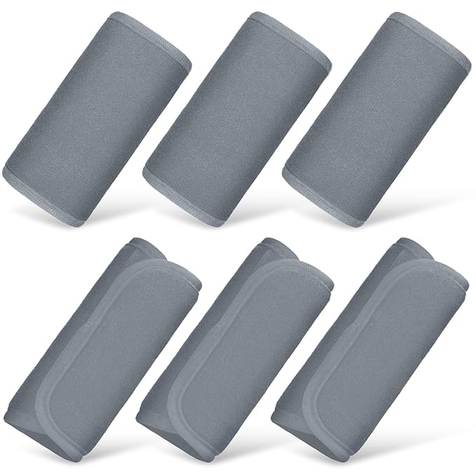 Riakrum 6 Pieces Baby Car Seat Strap Covers Soft Belt Pads Cover for Kids Car Seat Straps Shoulder Pads Infant Stroller Strap Covers Safety Belt Cushion for Boy and Girl (Gray)